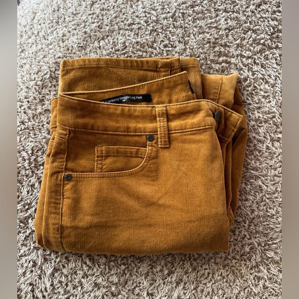 Talbots Women’s Corduroy “Curvy” Straight Leg Pants in Warm Brown